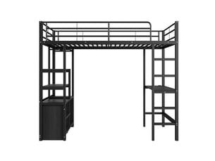 Lit mezzanine 90x200 cm <strong>ZOVIRA</strong>  <strong></strong> coloris noir