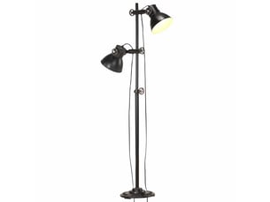 Lampadaire avec 2 abat-jour noir e27 fonte