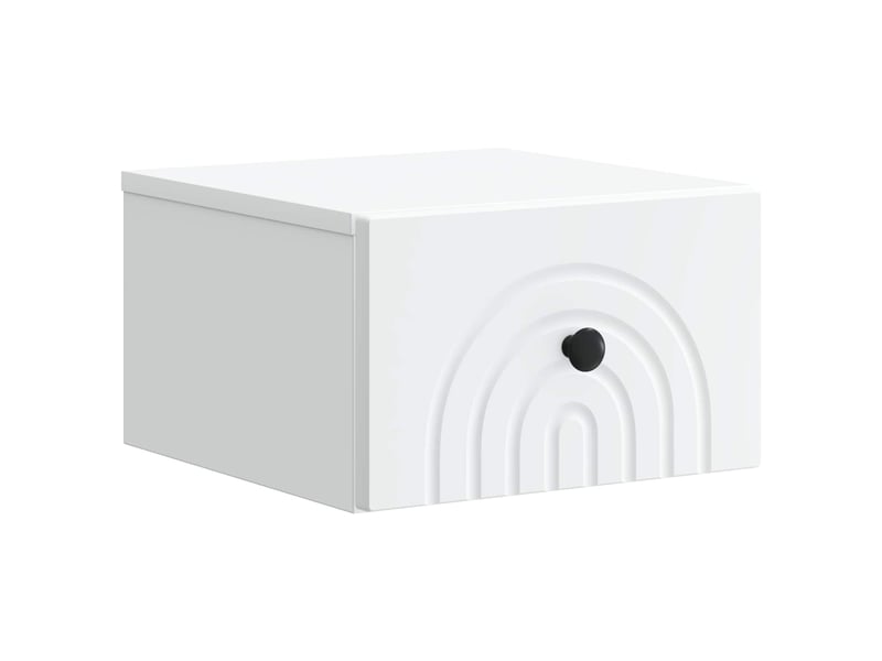 Table de chevet - cabinet de chevet - table de nuit mural 2 pc blanc 33 x 34,5 x 20 cm - Conforama D