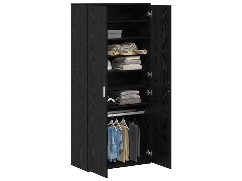 Haut armoire 80x39x178 cm bois d'ingénierie chêne noir - Conforama C