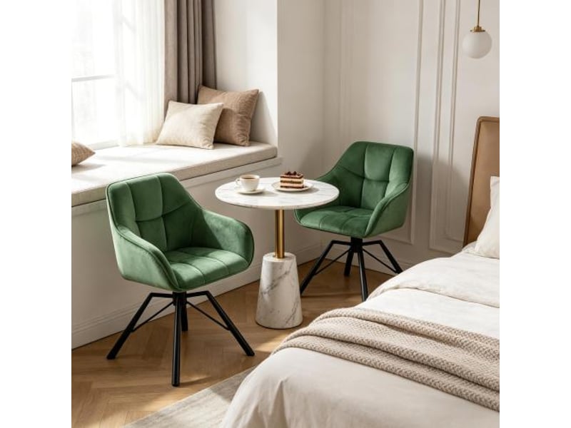  Chaises de cuisine pivotantes, dossier rembourré - larges et douces - lot de 2  - Conforama E