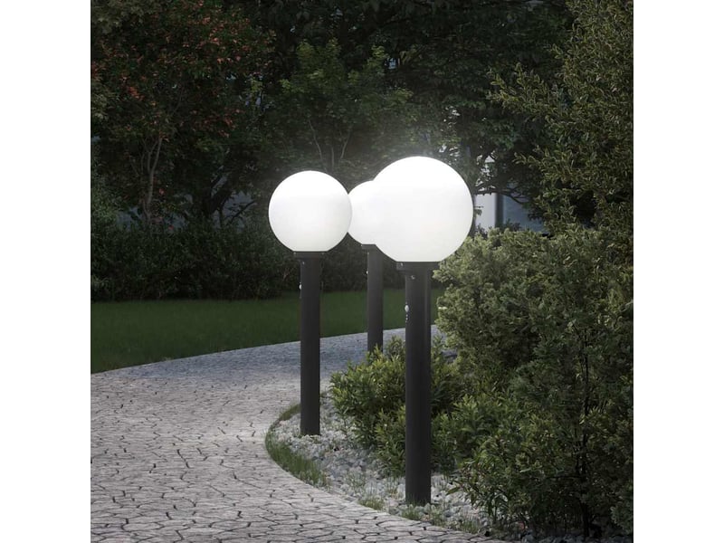  Lot de 3 borne lumineuse avec détecteur 80 cm noir ip44  - Conforama B