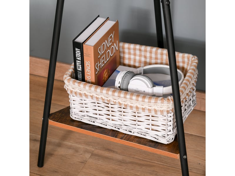 Lot de 2 porte-manteaux trépied meuble d'entrée style industriel branches 2 étagères + 6 métal patères noir - Conforama E