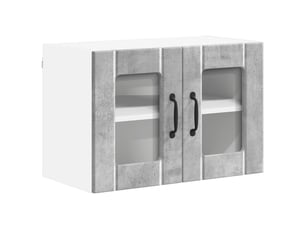 Meuble mural de cuisine, cabinet en verre mural gris béton 60x31x40cm shl5957