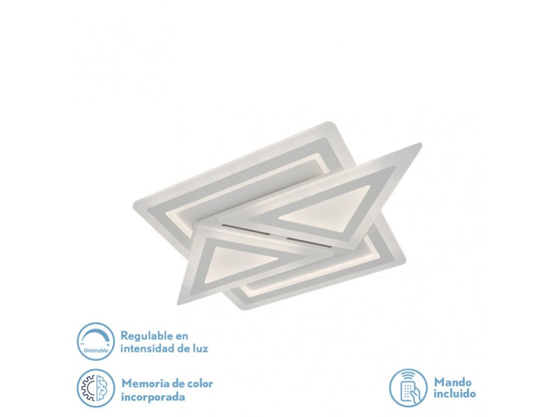  Plafonnier led fabrilamp atria blanc 130 w 17550 lm 3000-4000-6500 k télécommande 5x60x40 cm 172286001 - Conforama A