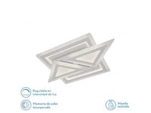 Plafonnier led fabrilamp atria blanc 130 w 17550 lm 3000-4000-6500 k télécommande 5x60x40 cm