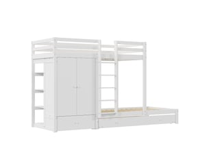 Lit avec rangement 90x200 cm MEUBLIV coloris blanc