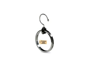 Cintre multi-usages en acier inoxydable d'un diamètre de 10,5 cm - peu encombrant - adapté pour suspendre ceintures, sacs à main, etc.