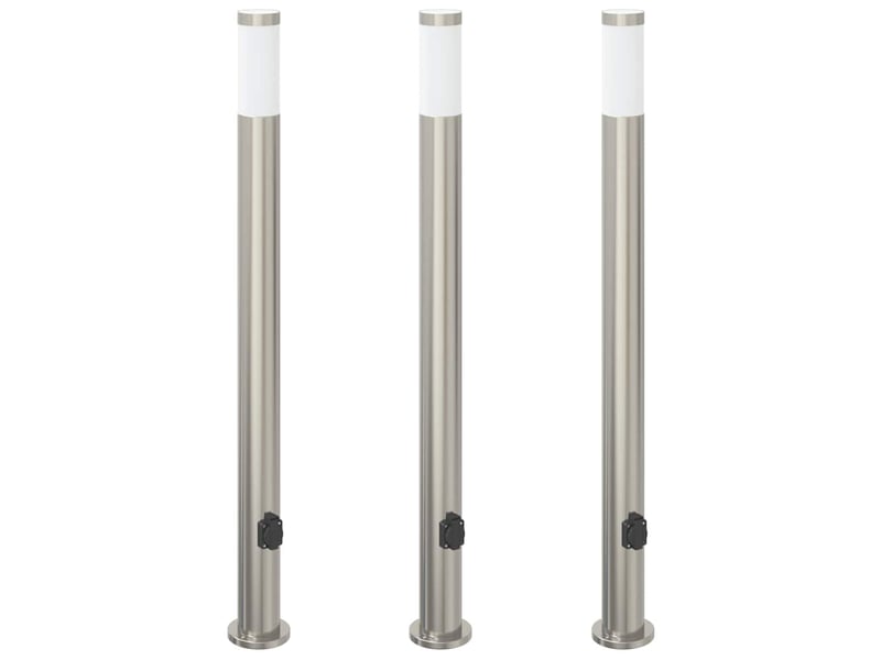 Borne lumineuse avec sortie lot de 3 110 cm acier inoxydable ip44 shl96425  - Conforama A