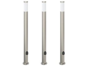 Borne lumineuse avec sortie lot de 3 110 cm acier inoxydable ip44 shl96425