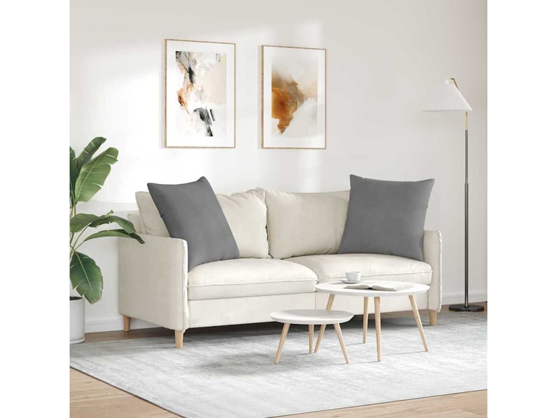  Lot de 2 coussins de canapé, coussins décoratifs tissu gris foncé 60 x 60 cm cf58868  - Conforama D
