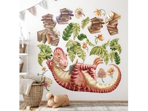 Sticker mural - dino le lecteur130x194 cm