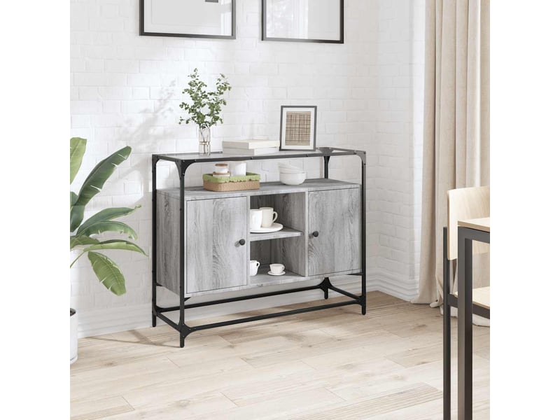  Buffet - bahut - meuble de rangement avec dessus en verre sonoma gris bois d'ingénierie  - Conforama B