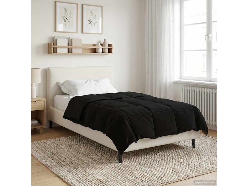  Couette - duvet d'été 155 x 200 cm été microfibre (100% polyester) noir  - Conforama D