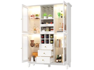 Buffet 4 porte(s) 3 tiroir(s) MEUBLIV - 120 cm coloris blanc