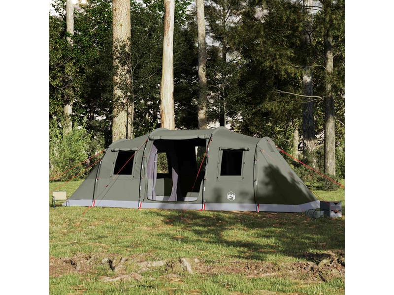 Tente de camping, tente familiale tunnel 6 personnes vert olive imperméable  - Conforama D
