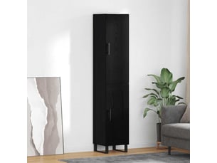 Buffet - haut armoire chêne noir 34,5 x 34 x 180 cm bois d'ingénierie