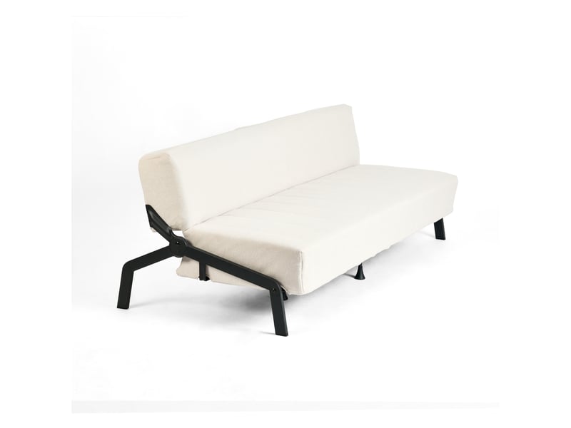  Canapé-lit convertible 3 places avec ressorts et dossier inclinable 3 niveaux en tissu beige  - Conforama W