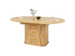 118–158 noir table à manger extensible avec rangement, design moderne, structure fonctionnelle pour cuisine et salle à manger