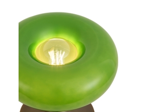 Lampe de table rétro bronze foncé avec abat-jour en verre vert 31 cm - glaze