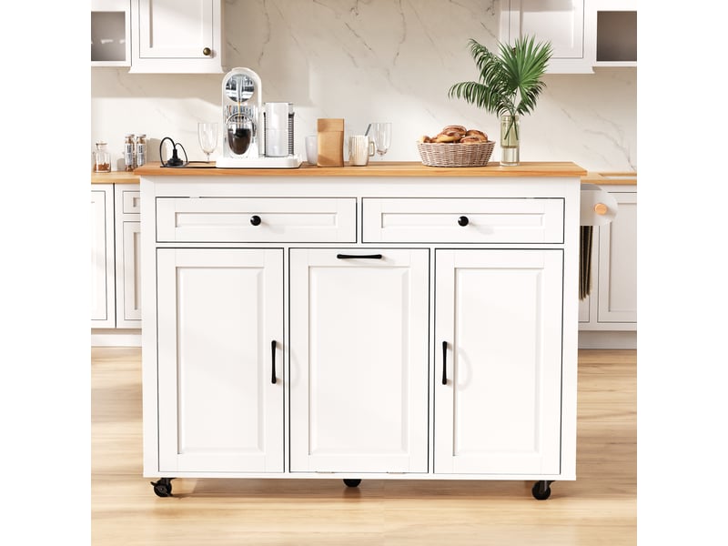 Desserte 3 portes 2 tiroirs coloris blanc mdf desserte blanc - Conforama D
