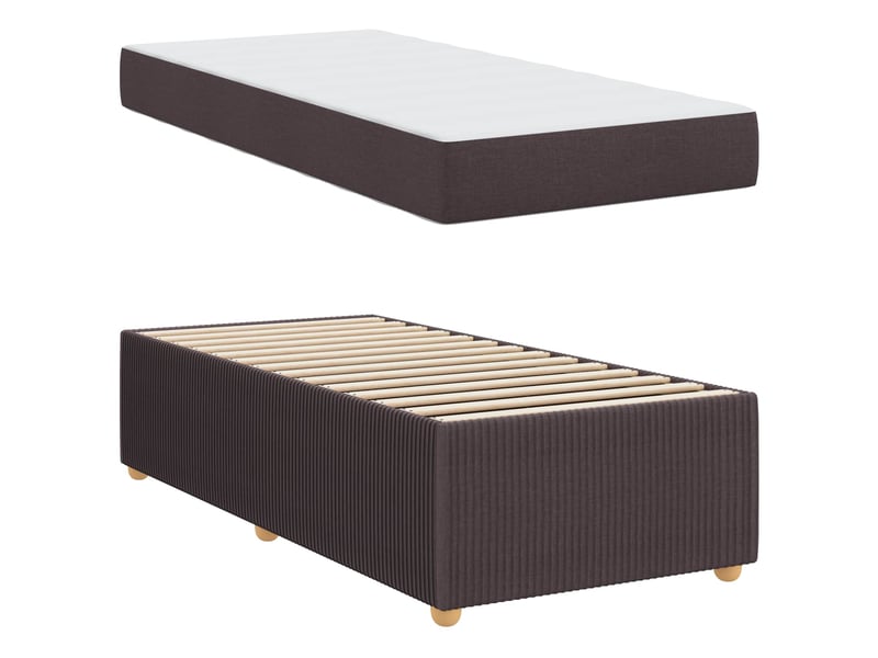  Lit simple- lit adulte -  cadre de lit marron foncé 80 x 200 cm tissu  - Conforama D