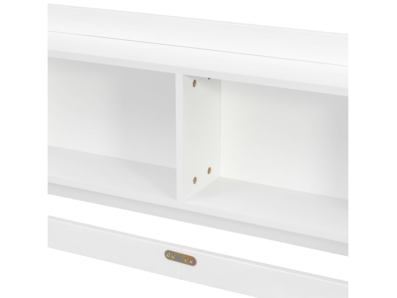  Lit cabane enfant 90x200 avec rangements et barrières blanc evryae  - Conforama B