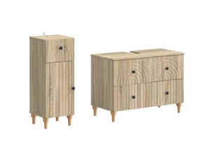 Ensemble de 2 meubles de salle de bain alkmaar chêne sonoma cf63051