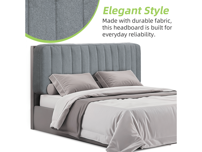  Tête de lit vercart 160x60 cm gris moderne - rembourrage 100 mm, polyester  - Conforama E