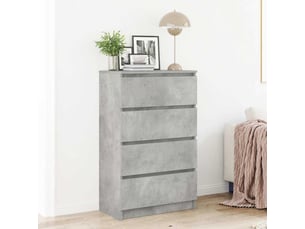 Buffet - bahut - meuble de rangement gris béton 60x35x98,5 cm bois d'ingénierie