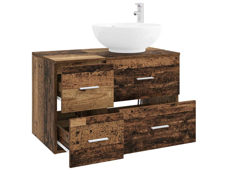  Ensemble de mobilier de salle de bain 2 pc bois ancien cf64028  - Conforama C