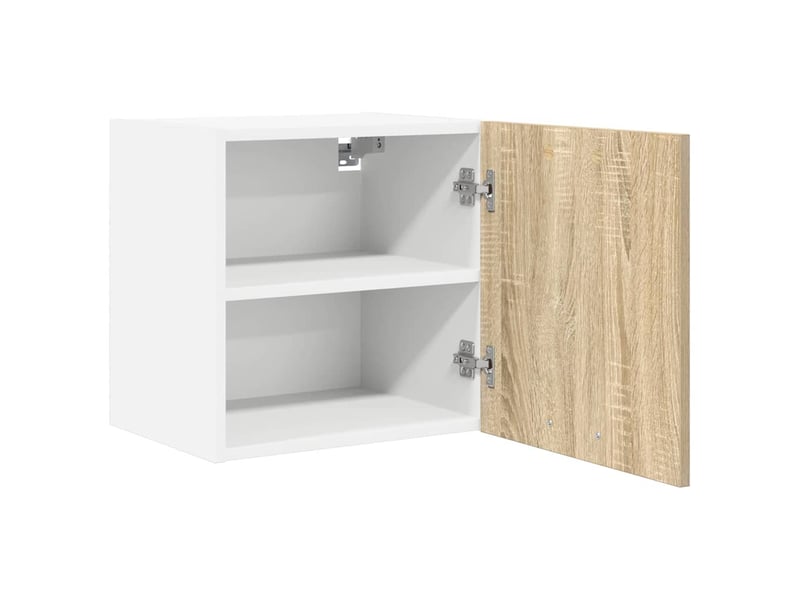 Meuble de rangement cuisine, armoire suspendue chêne sonoma et blanc 40x31x40cm - Conforama E