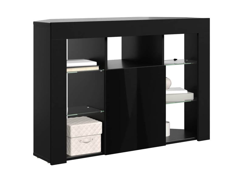  Meuble tv led d'angle 100x40x68cm noir bois d'ingénierie  - Conforama C