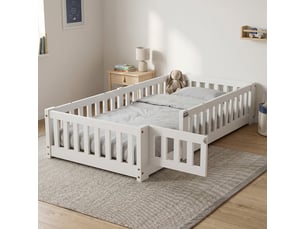 Lit simple 120x200 cm <strong>Lonelyo</strong>  <strong></strong> coloris blanc