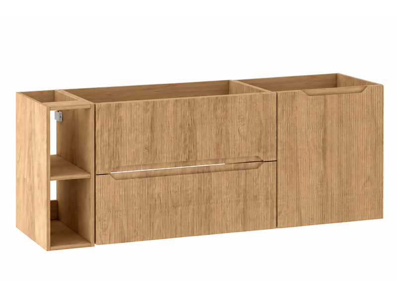  Ensemble salle de bain avec étagère novo l.140 cm effet chêne hikora  - Conforama A