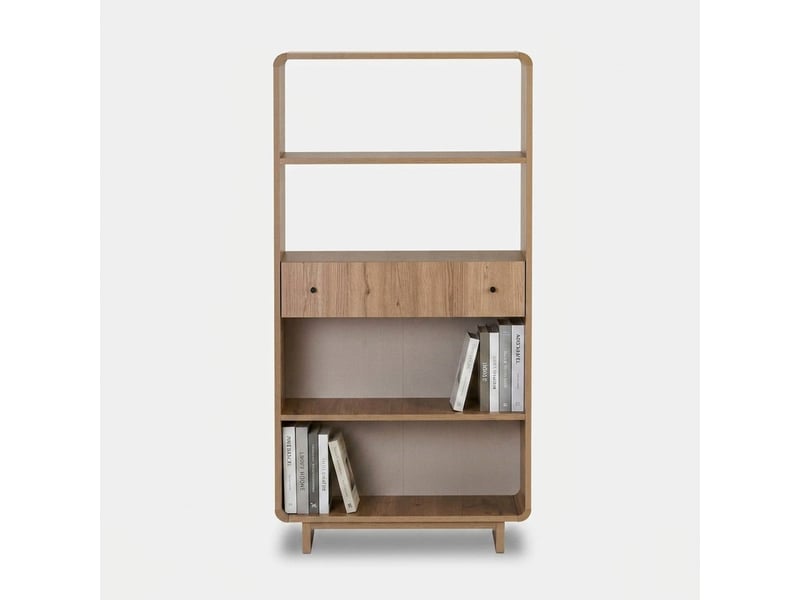 Bibliothèque étagère en bois avec tiroir senza - chêne - Conforama C