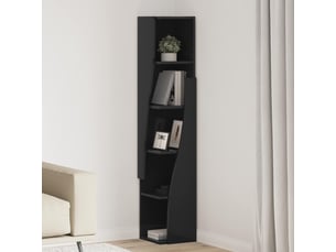 Meuble d'angle, meuble de rangement salon 27,5x27x140cm bois d'ingénierie noir