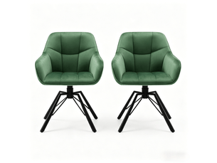 Chaises de cuisine pivotantes, dossier rembourré - larges et douces - lot de 2