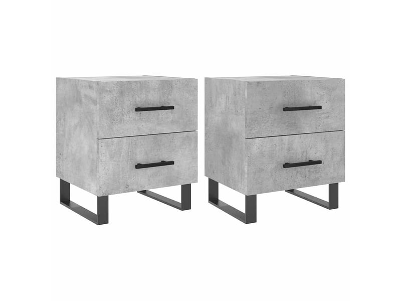  Lot de 2 tables de chevet - cabinet de chevet - table de nuit gris béton 40x35x47,5cm bois d’ingénierie  - Conforama A