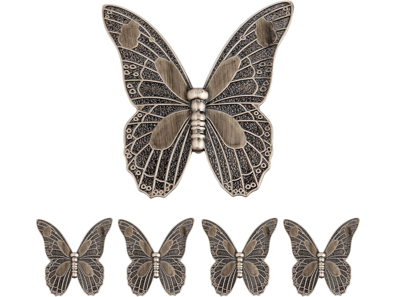  5 pièces de poignées de porte anciennes, boutons de meuble vintage en forme de papillon pour tiroirs, placards, armoires  - Conforama A