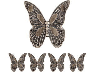 5 pièces de poignées de porte anciennes, boutons de meuble vintage en forme de papillon pour tiroirs, placards, armoires