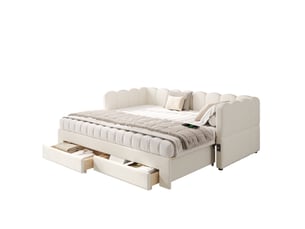 Lit gigogne 90x190 cm <strong>WISHDOR</strong>  <strong></strong> coloris beige