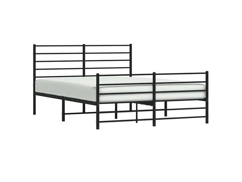 Lit double- lit adulte - cadre de lit métal sans matelas avec pied de lit noir 135x190cm - Conforama D