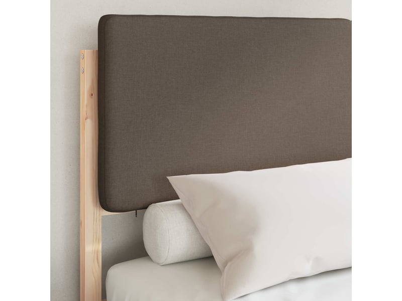  Lit double- lit adulte -  cadre de lit avec tête de lit rembourrée taupe 135 x 190 cm  - Conforama B