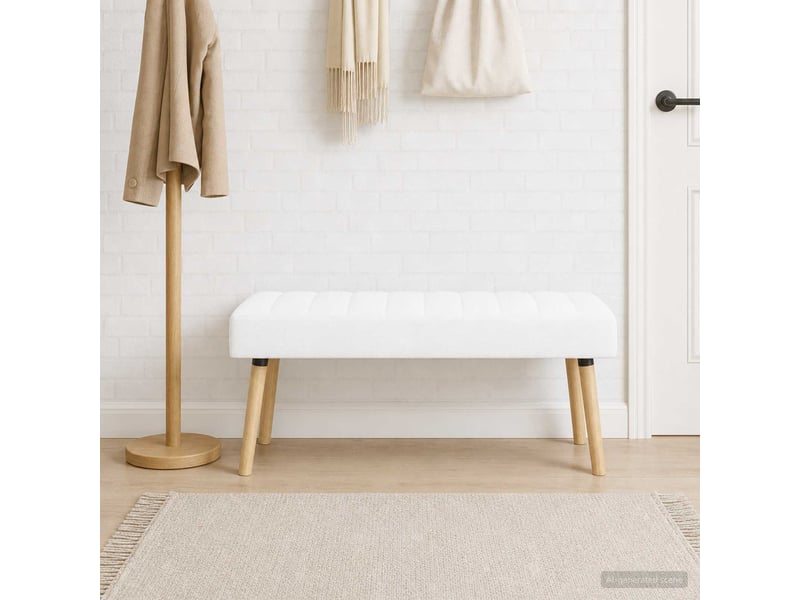  Banc chambre, banc de lit, banc capitonné canal blanc 110x40x46 cm tissu  - Conforama B