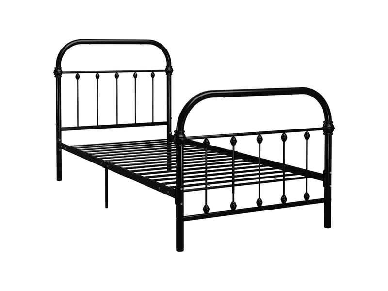  Lit simple- lit adulte -  cadre de lit sans matelas noir métal 100x200 cm  - Conforama A