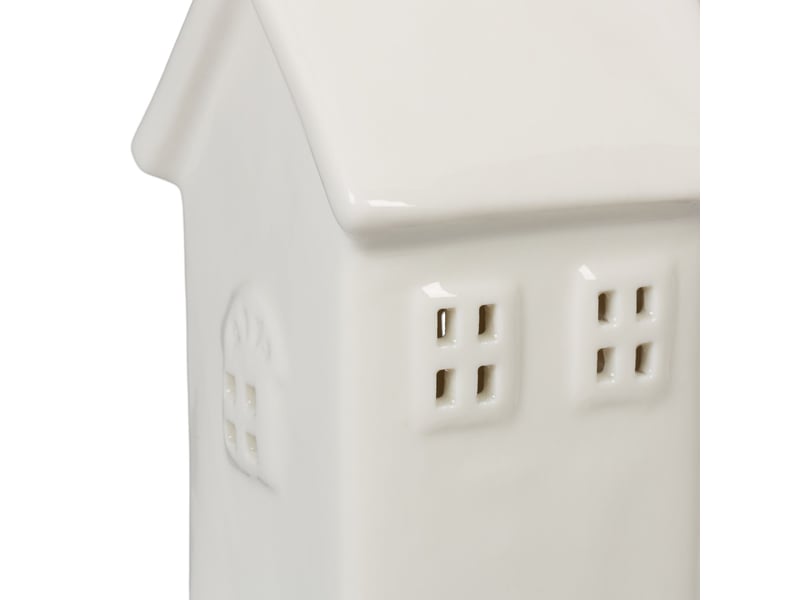  Photophore en forme de maison ambiance cosy déco intérieur 18 x 12 x 12 cm en porcelaine blanche 13_0015196  - Conforama D