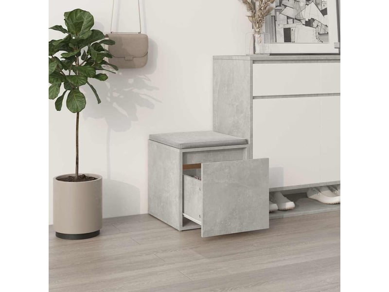  Boîte de rangement bureau gris béton 40,5x40x40 cm bois d'ingénierie  - Conforama C