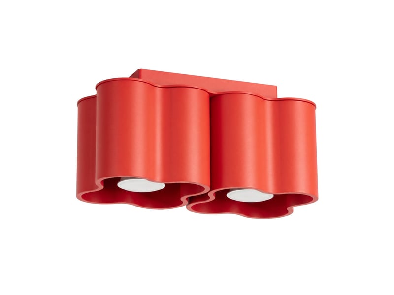  Plafonnier ovio 2 rouge gu10 aluminium moderne 12x24.5x12cm SL.3380 - Conforama A