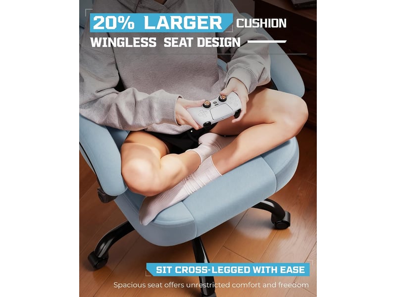  Gtplayer chaise de jeu en tissu avec accoudoirs synchronisés, inclinaison de 90-155° et repose-pieds - bleu - double ligne LR408-BL-DL-FA - Conforama D